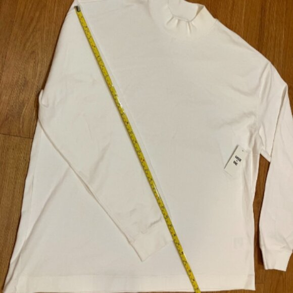 Mode of One Mens Long Sleeve Oversized Fit T Shirt Bright White Color Size M - Picture 7 of 8